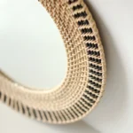 Dual Tone Round Rattan Mirror - Image 3