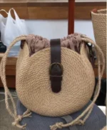 HANDMADE ROUND JUTE CROSSBODY BAG