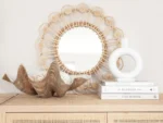 Wall mirror round Rattan Peacock - Image 5