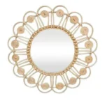 Wall mirror round Rattan Peacock - Image 2