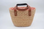 Straw handbag leather handles