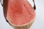 Straw handbag leather handles - Image 3