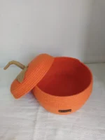 HANDMADE JUTE PUMPKIN BASKET - Image 3