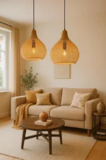 Vintage Rattan Pendant Light - Image 3